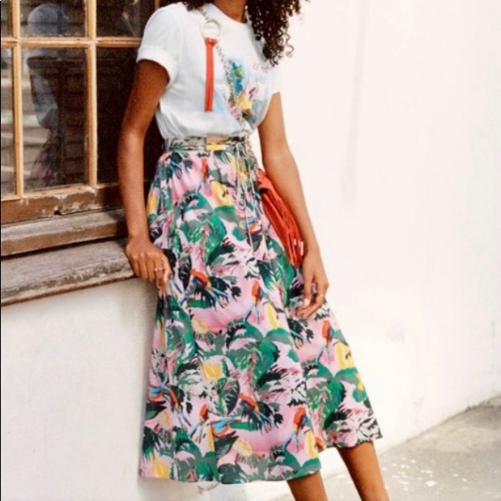 & Other Stories Paris Atelier tropical midi skirt